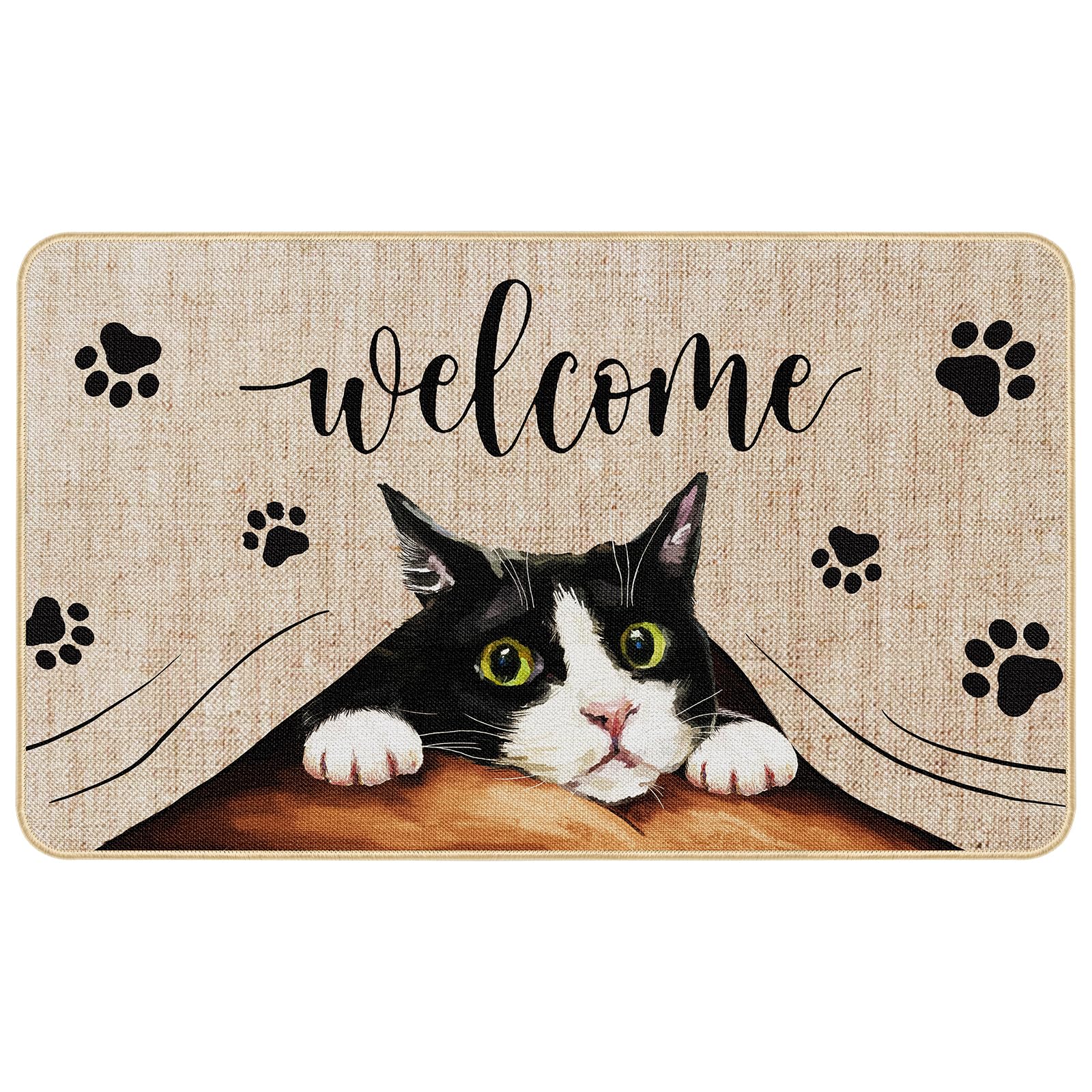 Amazon.com: Welcome Cat Door Mat, Funny Footprint Non Slip